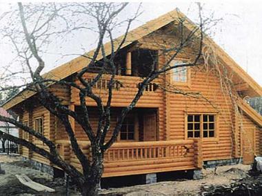 Проект деревянного дома из оцилиндрованного бревна 136 м2