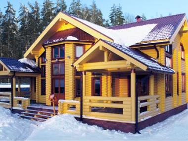 Проект деревянного дома из оцилиндрованного бревна 230 м.кв.