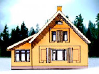 Проект деревянного дома из оцилиндрованного бревна или бруса 93.5 кв. м.
