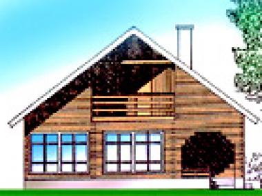 Проект деревянного дома из оцилиндрованного бревна или бруса 92.5 кв. м.