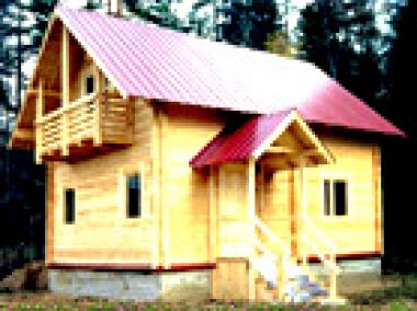 Проект деревянного дома из оцилиндрованного бревна или бруса 80.3 кв. м.