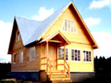 Проект деревянного дома из оцилиндрованного бревна или бруса 83.3 кв. м.