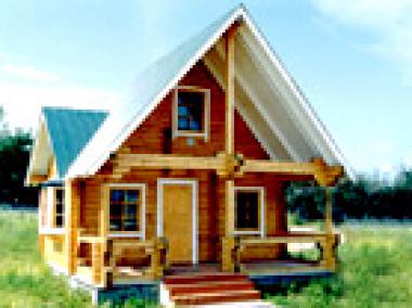 Проект деревянного дома из оцилиндрованного бревна или бруса 50.3 кв. м.