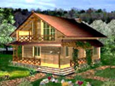 Проект деревянного дома из оцилиндрованного бревна или бруса 190.2 кв. м.