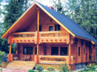Проект деревянного дома из оцилиндрованного бревна или бруса 154.3 кв. м.
