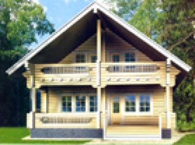 Проект деревянного дома из оцилиндрованного бревна или бруса 177.6 кв. м.