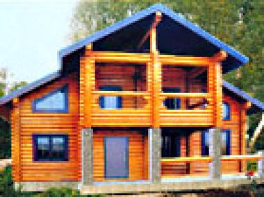 Проект деревянного дома из оцилиндрованного бревна или бруса 217. 6 кв. м.