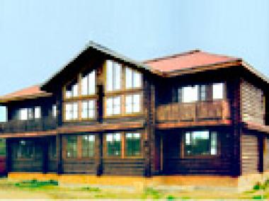Проект деревянного дома из оцилиндрованного бревна или бруса 249. 3 кв. м.