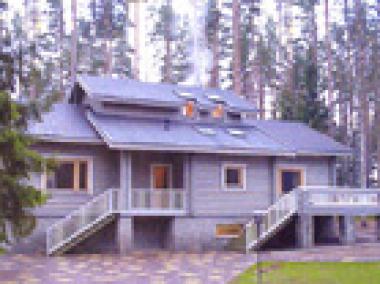 Проект деревянного дома из оцилиндрованного бревна или бруса 224. 7 кв. м.