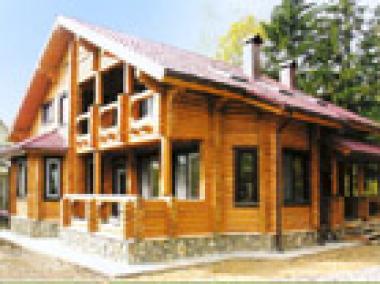 Проект деревянного дома из оцилиндрованного бревна или бруса 233. 0 кв. м.