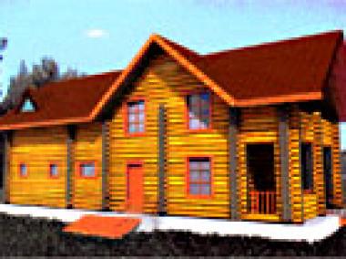 Проект деревянного дома из оцилиндрованного бревна или бруса 273. 5 кв. м.